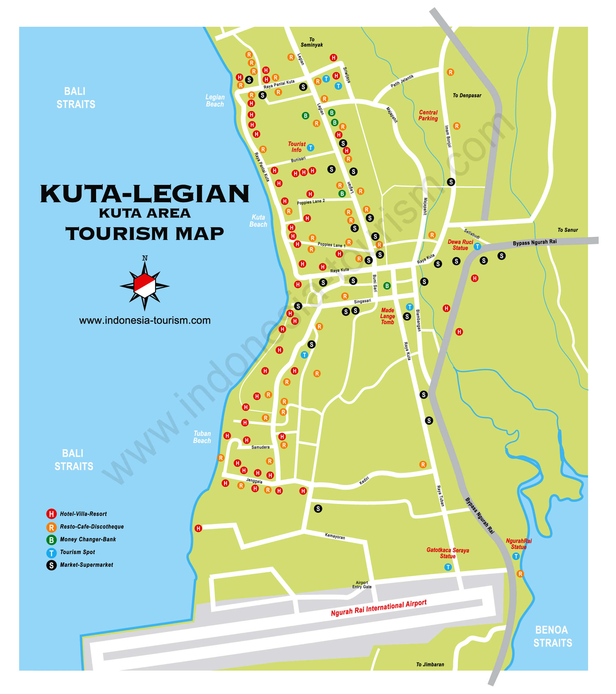 Download this Kuta And Legian Bali Map picture