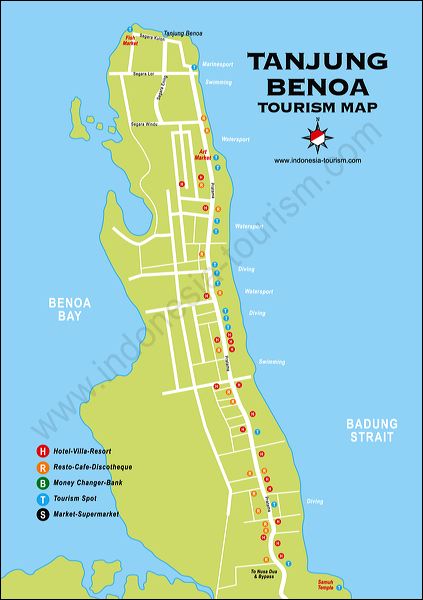 Tanjung Benoa Bali Map Bali Island Indonesia  Tourism Maps