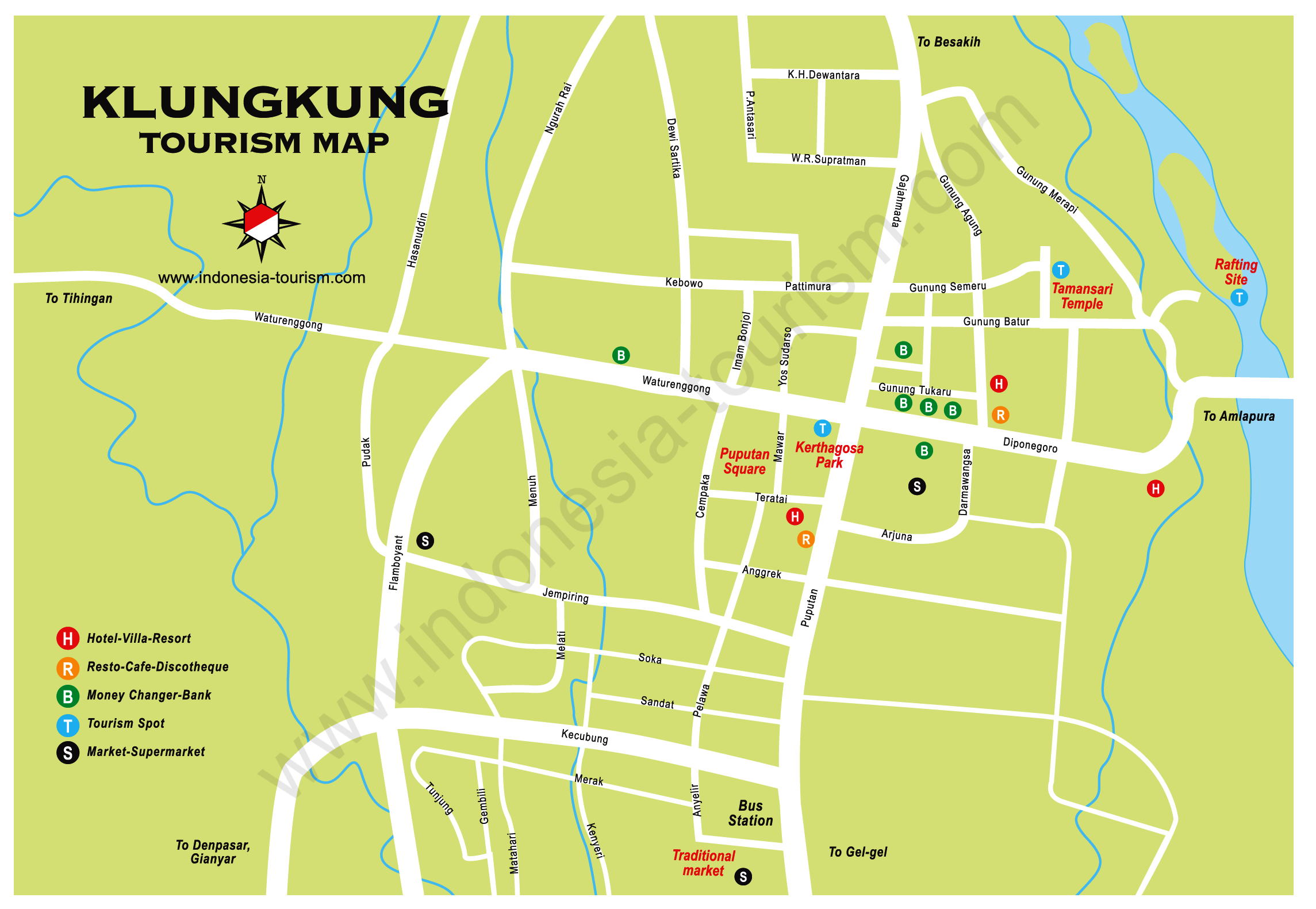 Klungkung City Bali Map Bali Island Indonesia Tourism Maps