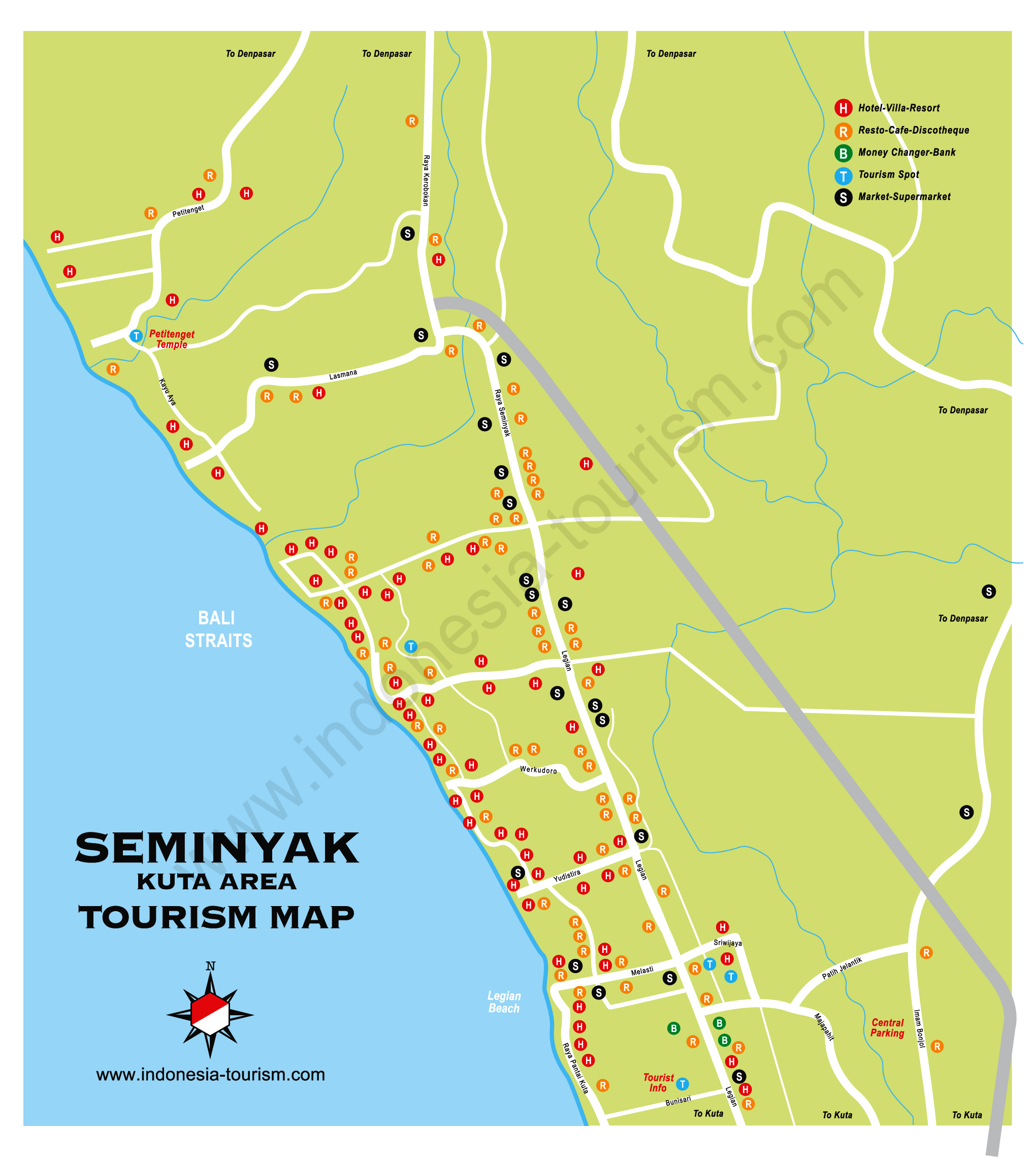  Kuta  Seminyak Bali  Map  Bali  Island Indonesia Tourism 