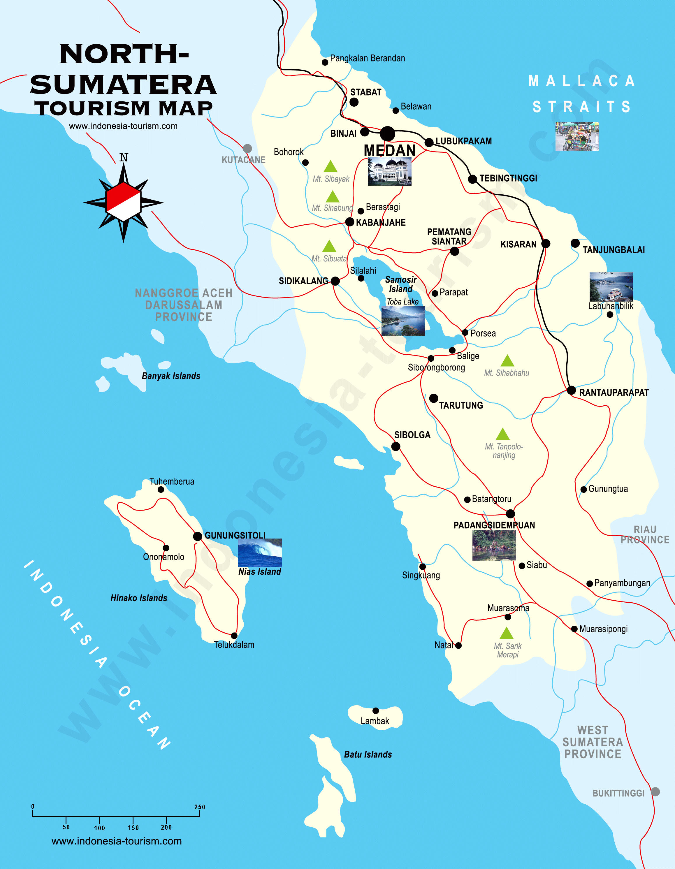 Nord Carte  de Sumatra 