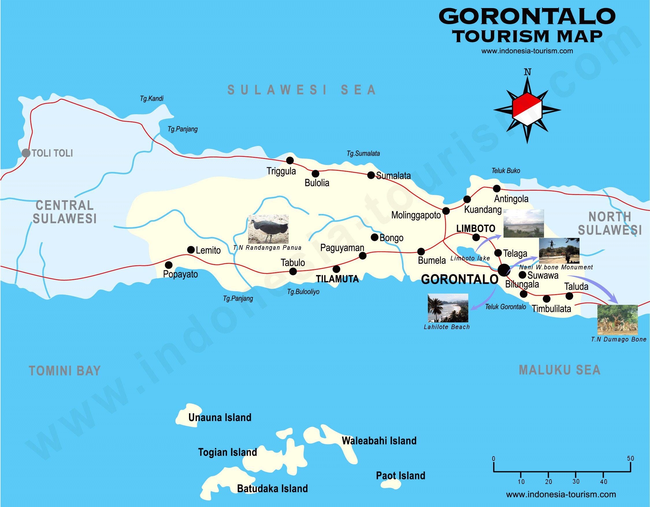 Gorontalo Map Celebes Peta Gorontalo Sulawesi