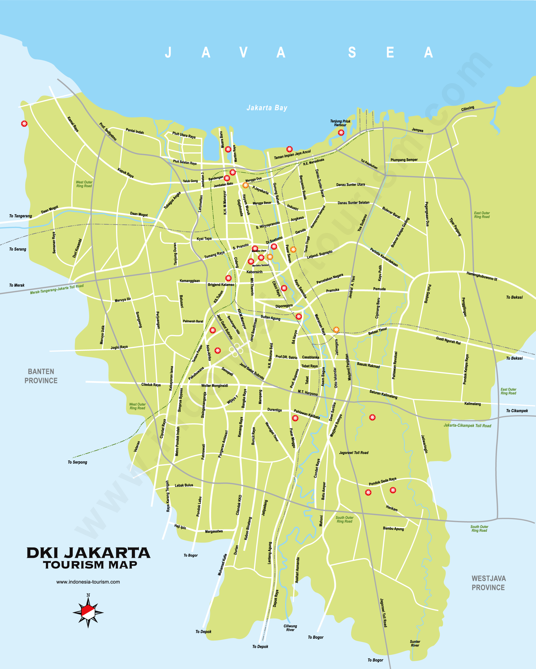 Jakarta Map - Peta Jakarta - Djakarta Map