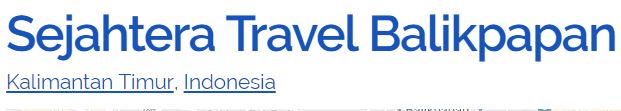 Sejahtera Travel Balikpapan