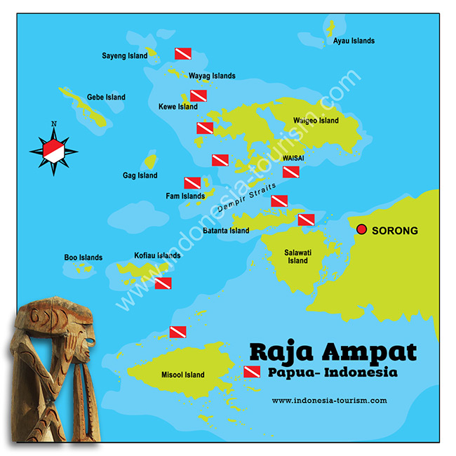 Raja Ampat Map - Map of Raja Ampat Islands In West Papua, Indonesia